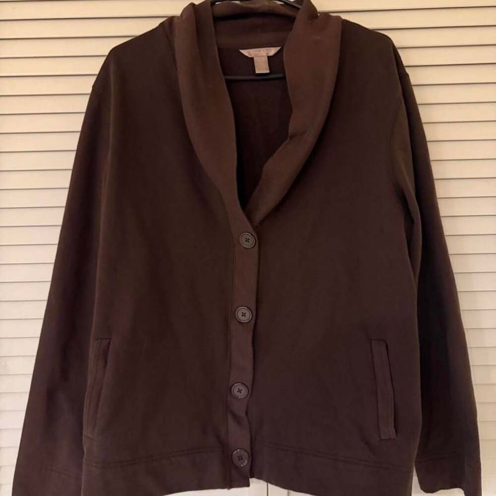 White Stag Brown Shawl Collar Cardigan